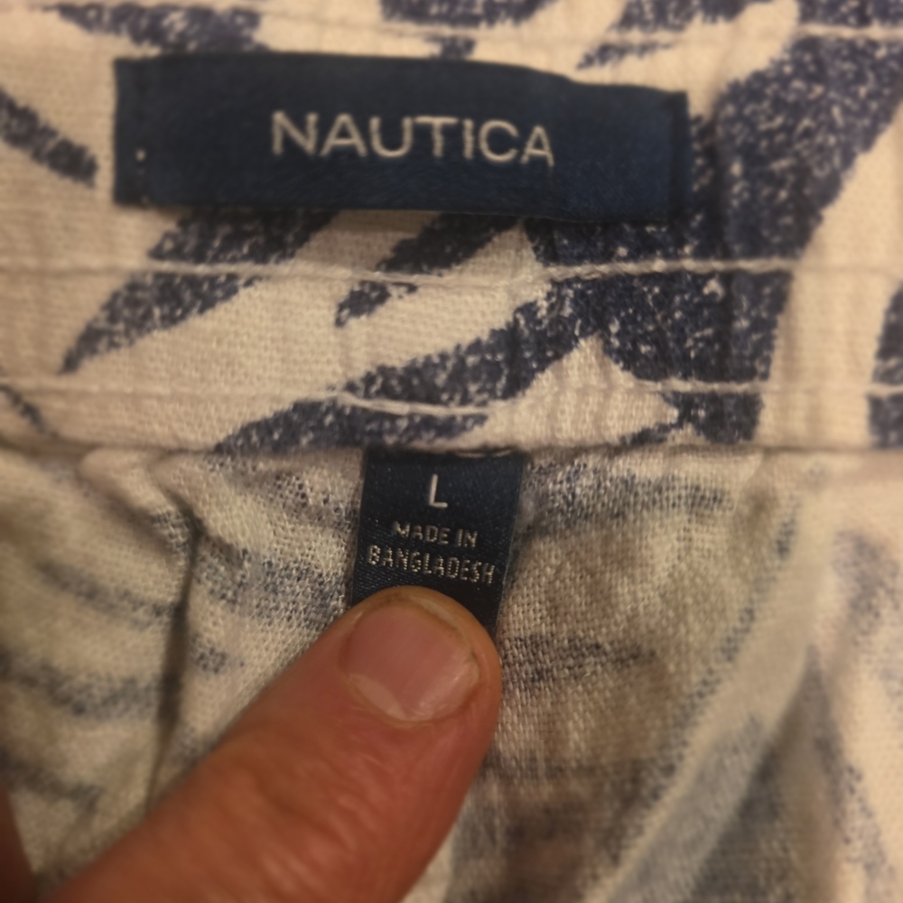 Nautica Tropical Blue Leaf Print Women's Shorts Size Large - Picture 5 of 6